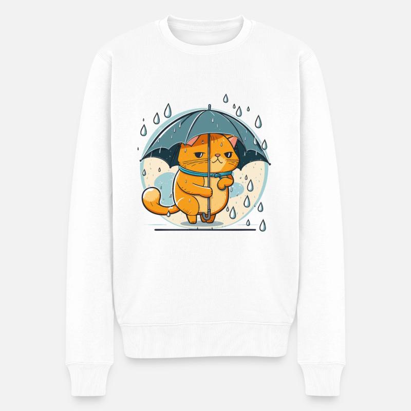 Feline Fein - Männer Premium Bio Pullover - Weiß