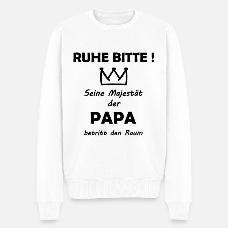 Der beste Papa - Männer Premium Bio Pullover - Weiß