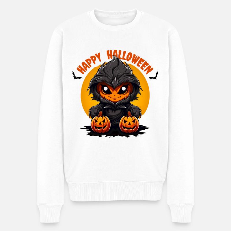 Happy Halloween Monster - Männer Premium Bio Pullover - Weiß