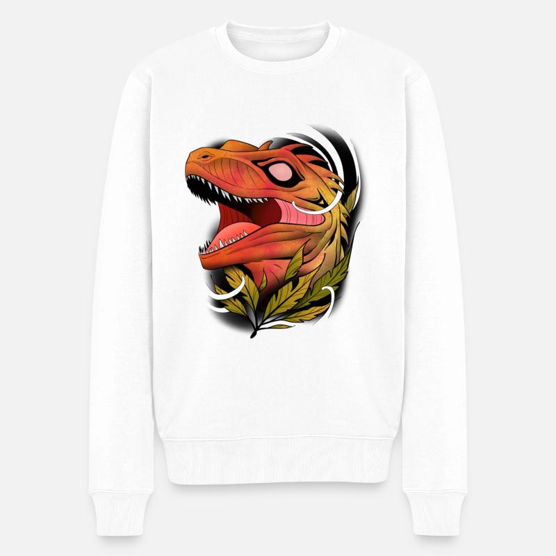 Dino raptor art - Pull Premium bio Homme - blanc