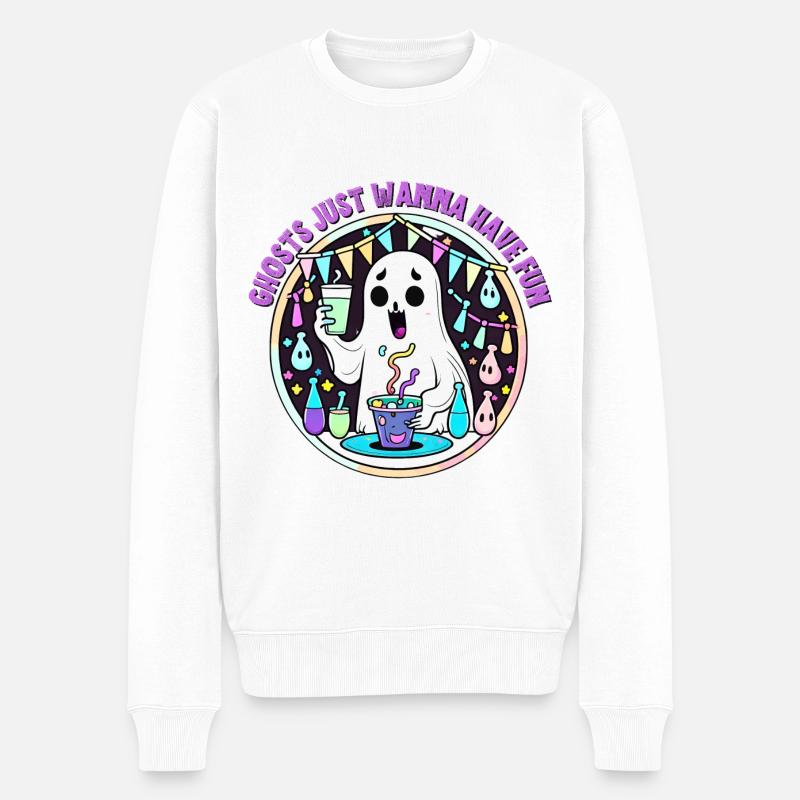 Les fantômes veulent juste s’amuser - Pull Premium bio Homme - blanc