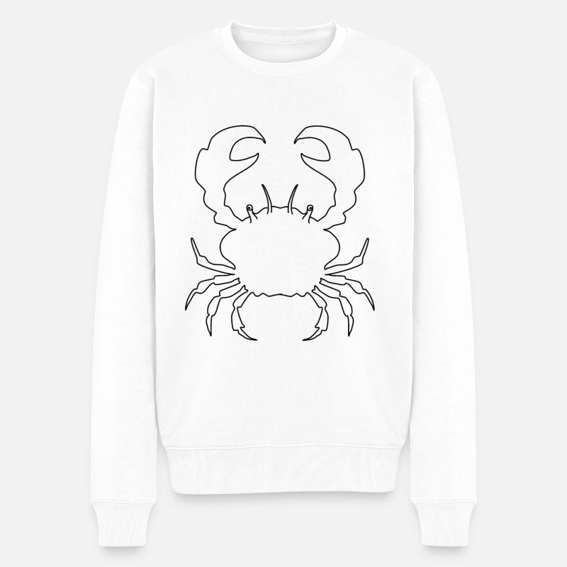 Krebs - Männer Premium Bio Pullover - Weiß