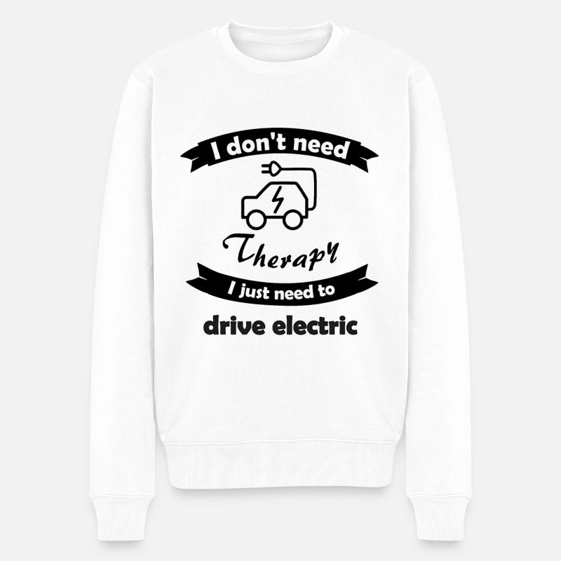 Conduire des voitures électriques - Pull Premium bio Homme - blanc