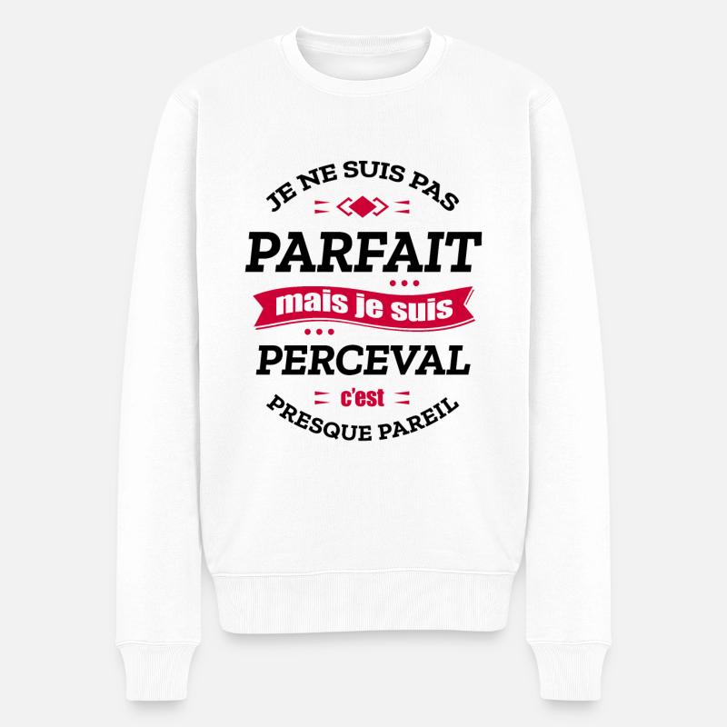 PERCEVAL PARFAIT - PRENOM PERCEVAL - Pull Premium bio Homme - blanc