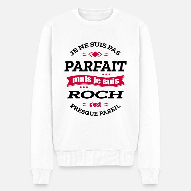 ROCH PARFAIT - PRENOM ROCH - Pull Premium bio Homme - blanc