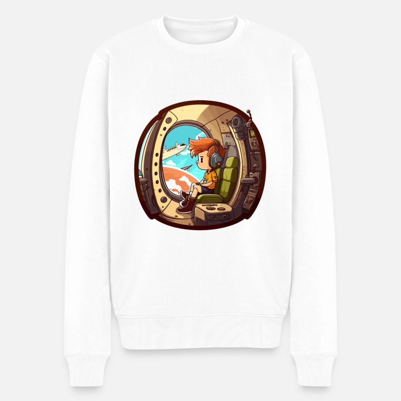 Le pilote volant - Pull Premium bio Homme - blanc