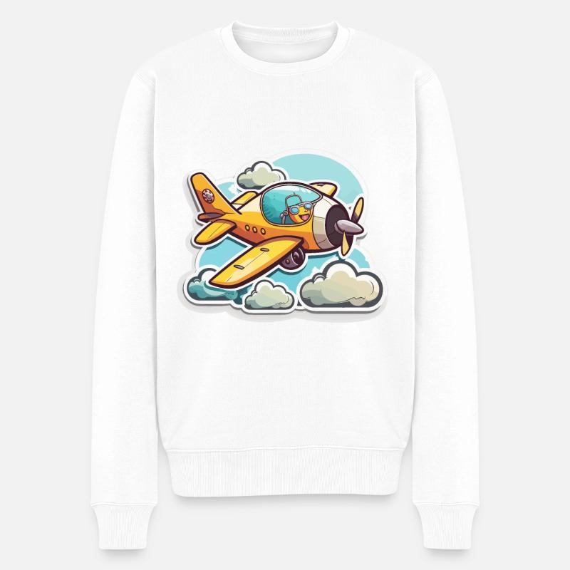 Die Geschichte der Luftfahrt - Männer Premium Bio Pullover - Weiß