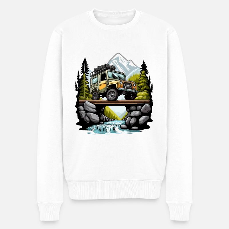 Der Offroad-Navigator - Männer Premium Bio Pullover - Weiß