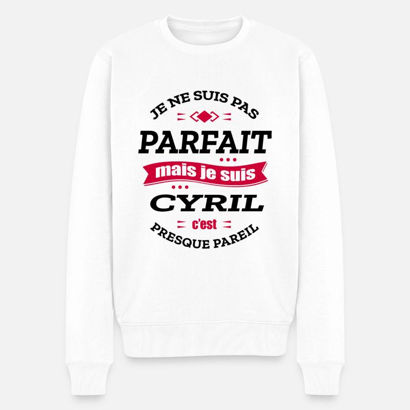 CYRIL PARFAIT - PRENOM CYRIL - Pull Premium bio Homme - blanc