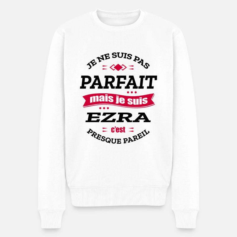 EZRA PARFAIT - PRENOM EZRA - Pull Premium bio Homme - blanc