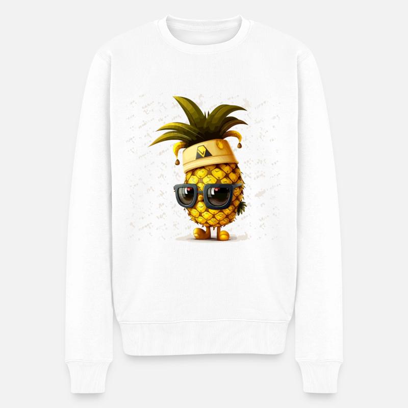 Ananas-Paradies - Männer Premium Bio Pullover - Weiß