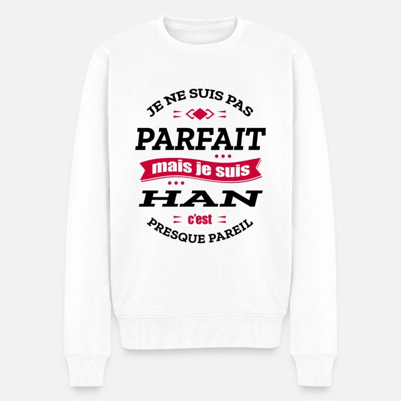HAN PARFAIT - PRENOM HAN - Pull Premium bio Homme - blanc