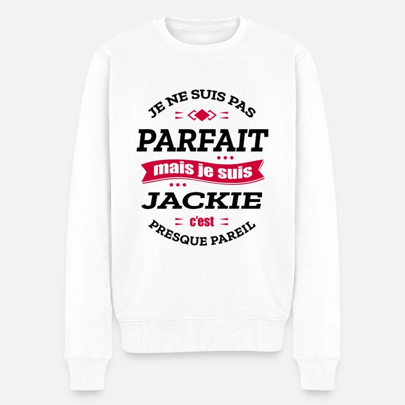 JACKIE PARFAIT - PRENOM JACKIE - Pull Premium bio Homme - blanc