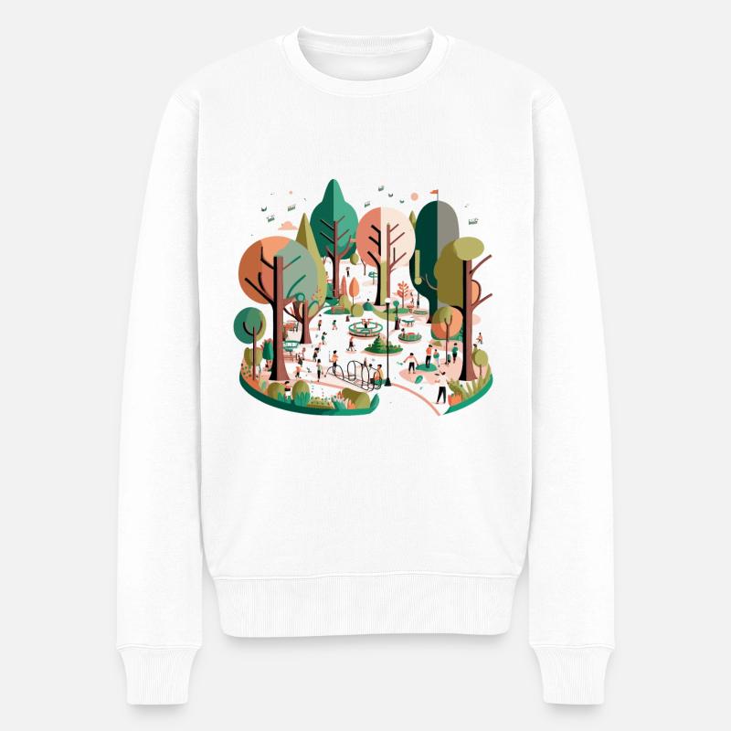 L’amoureux de la nature citadine - Pull Premium bio Homme - blanc