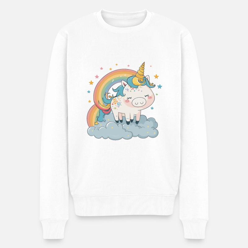 Magie arc-en-ciel - Pull Premium bio Homme - blanc