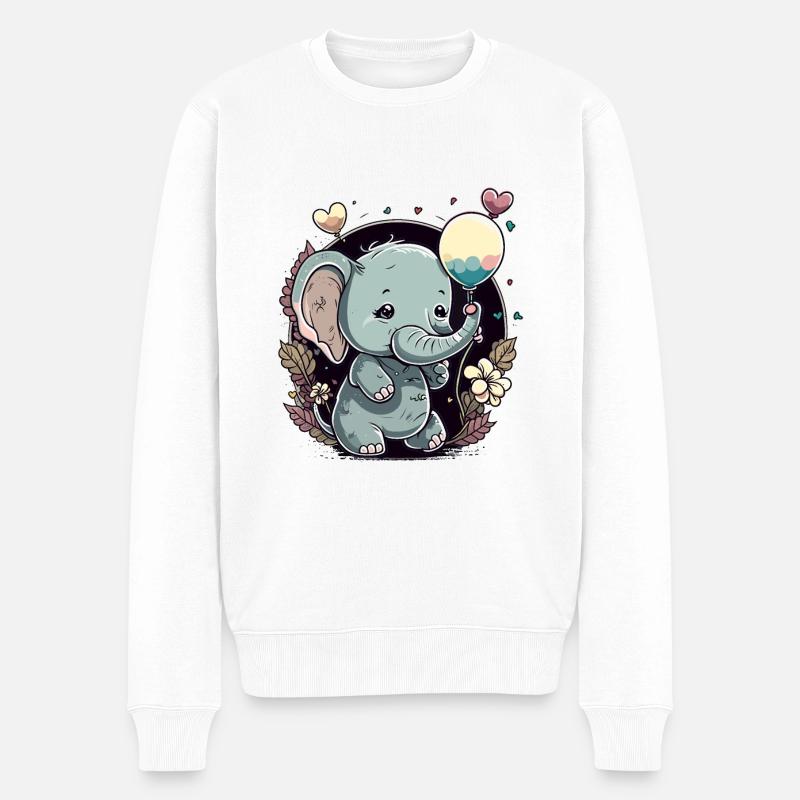 Bébé éléphant amour - Pull Premium bio Homme - blanc