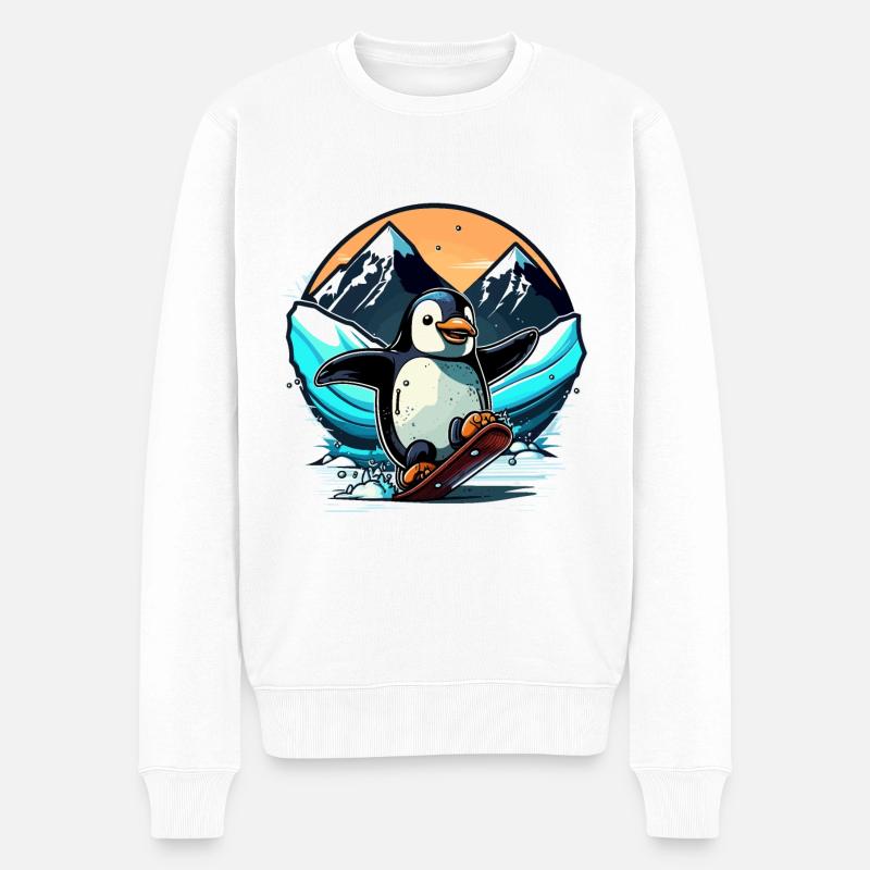 Pingouin heureux - Pull Premium bio Homme - blanc