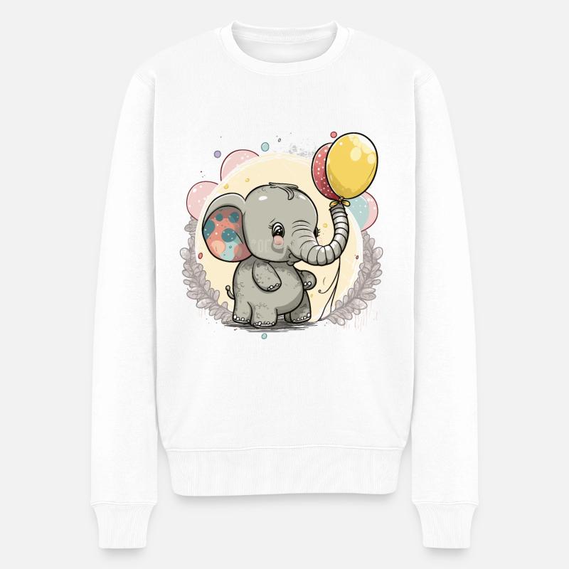 Baby-Elefanten-Liebe - Männer Premium Bio Pullover - Weiß