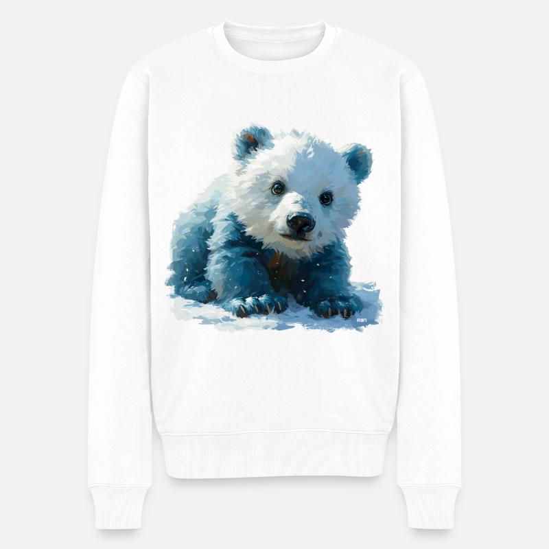 Bébé ours des glaces - Pull Premium bio Homme - blanc