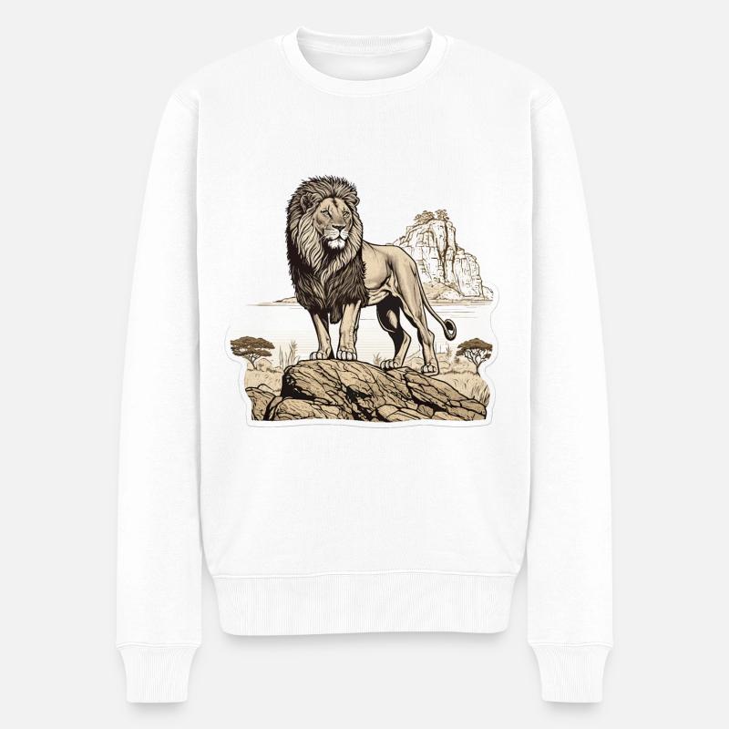 Lion royal - Pull Premium bio Homme - blanc