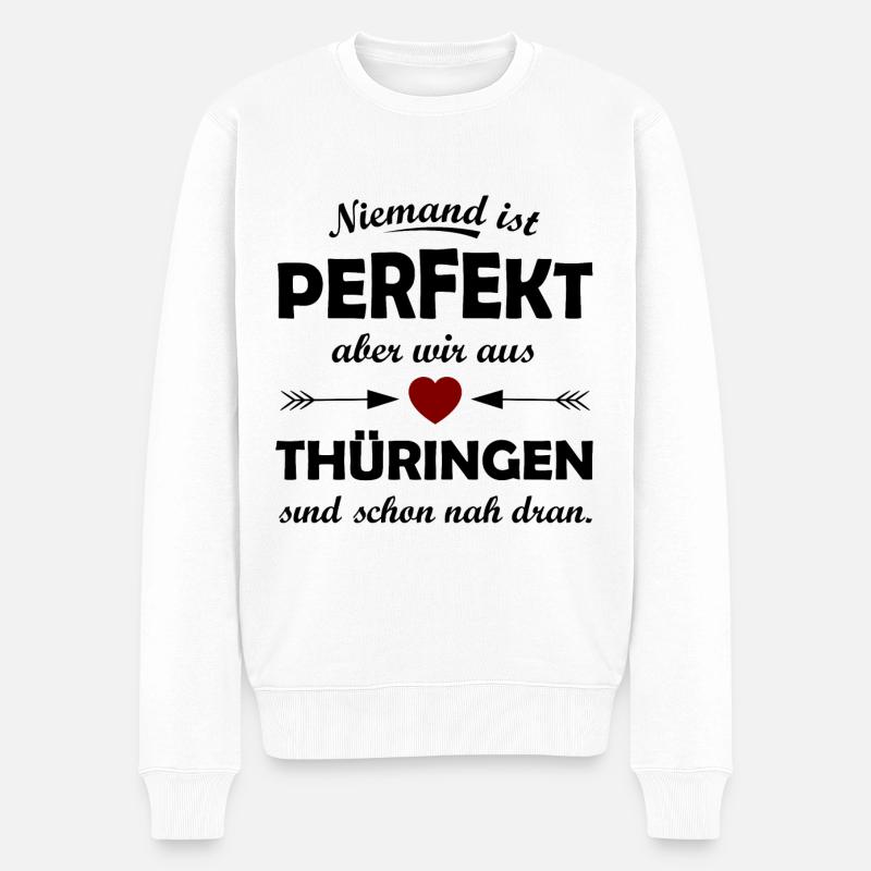 Unsere Heimat Thüringen - Männer Premium Bio Pullover - Weiß