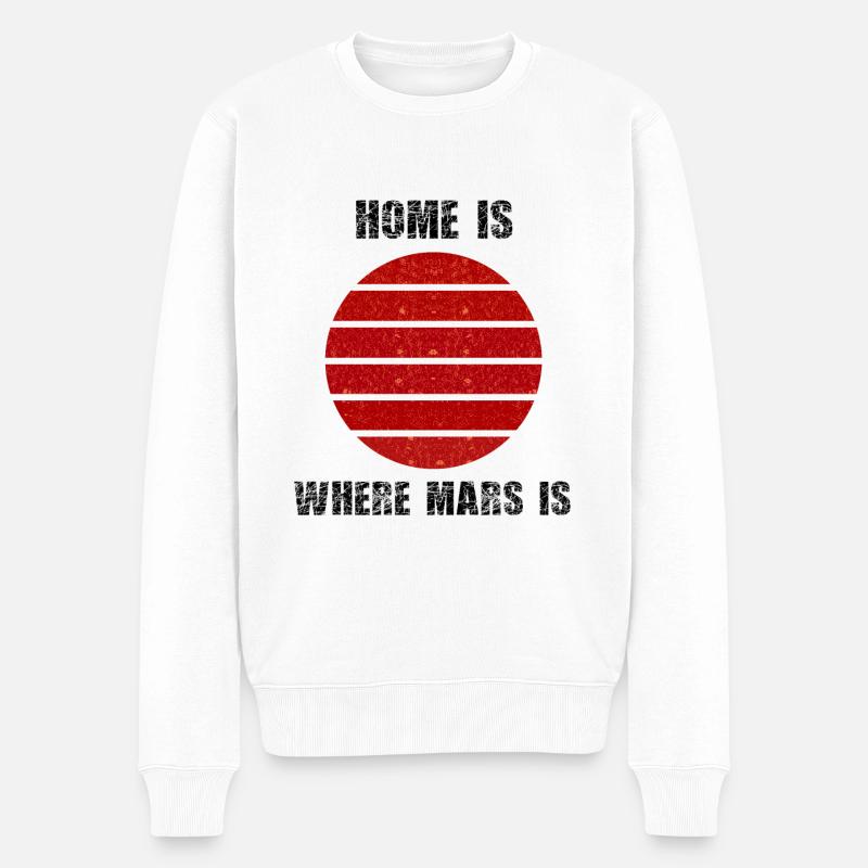 Zuhause im Weltall - Männer Premium Bio Pullover - Weiß