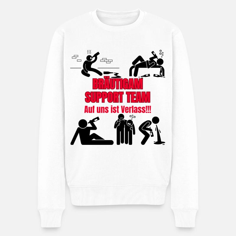 JGA Saufteam - Männer Premium Bio Pullover - Weiß