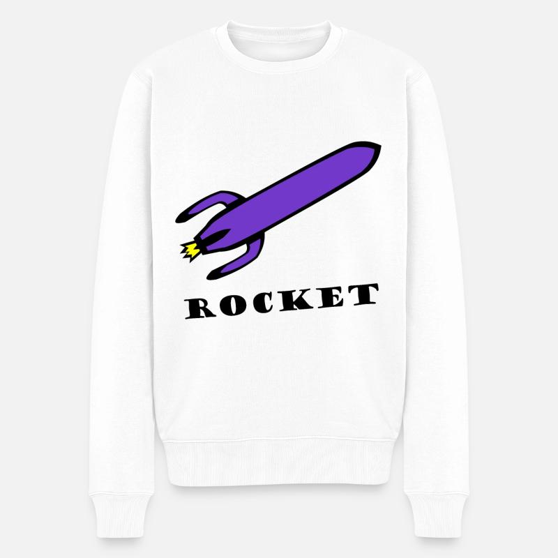 Die schnelle Rakete - Männer Premium Bio Pullover - Weiß