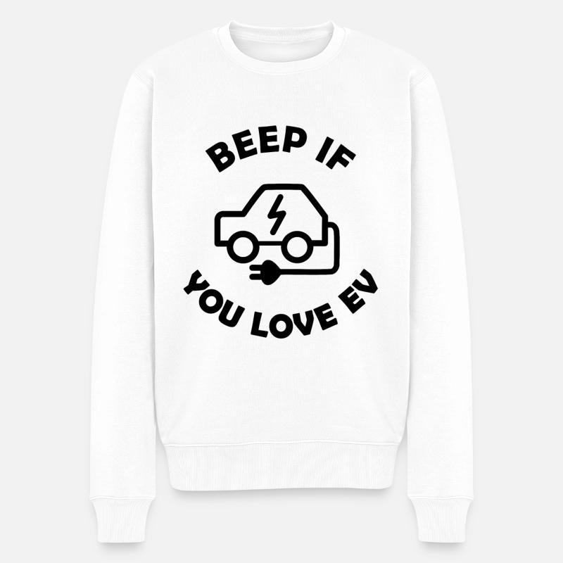 Die elektrischen Autos - Männer Premium Bio Pullover - Weiß