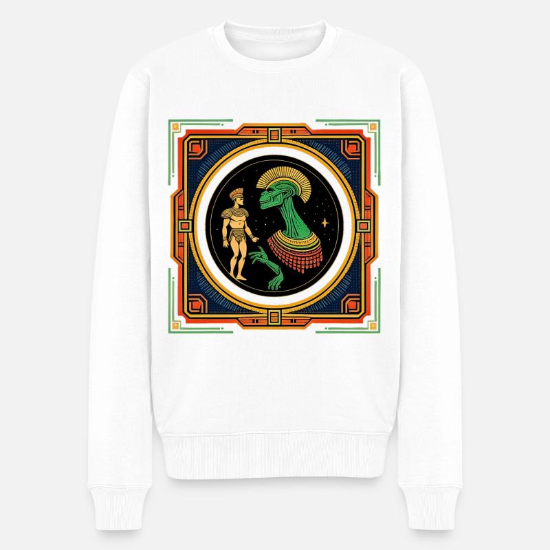 Ägyptisches Treffen mit Freunden - Männer Premium Bio Pullover - Weiß