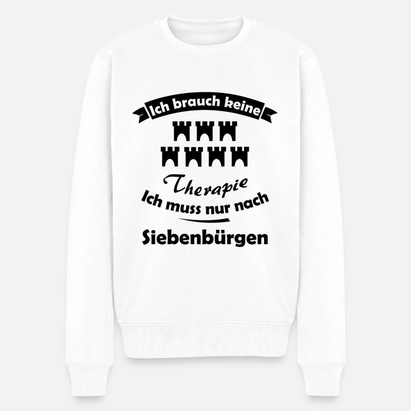 Der Urlaub in Siebenbürgen - Männer Premium Bio Pullover - Weiß