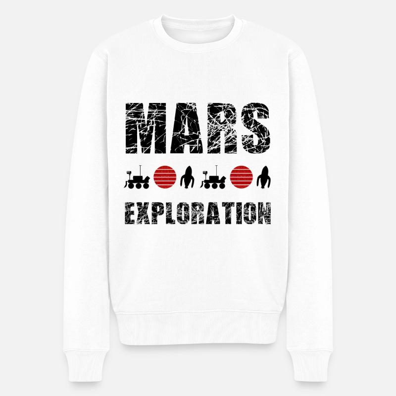 Das Raumfahrt Entdecker Team - Männer Premium Bio Pullover - Weiß