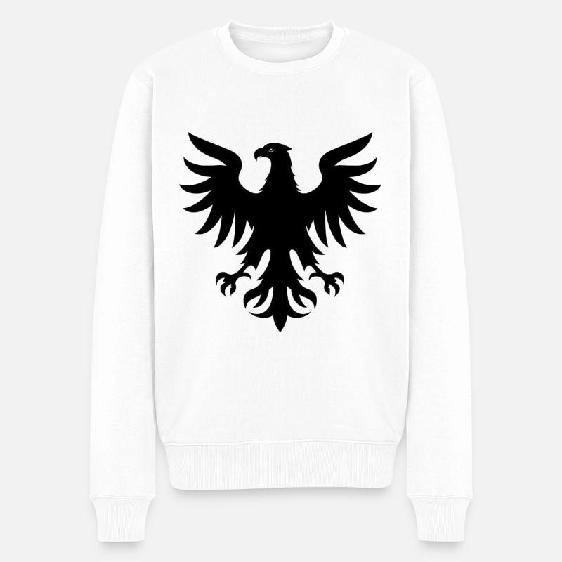 Adler Logo - Männer Premium Bio Pullover - Weiß