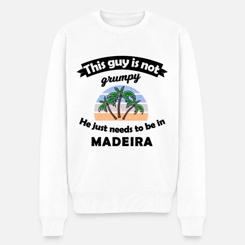 Der Urlaub in Madeira - Männer Premium Bio Pullover - Weiß