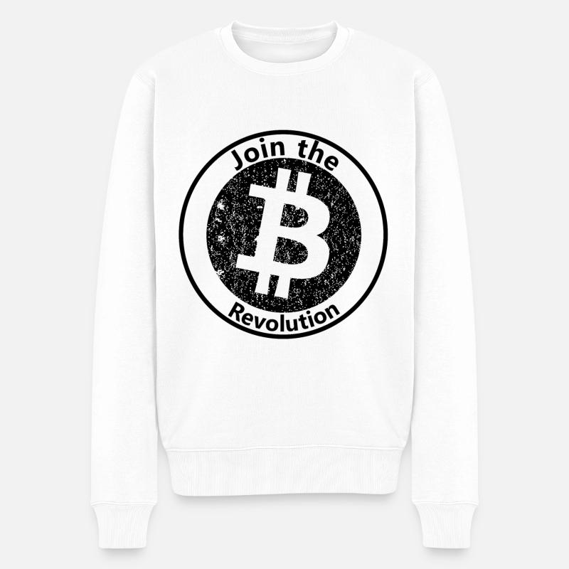 Werde Teil der Revolution - Männer Premium Bio Pullover - Weiß