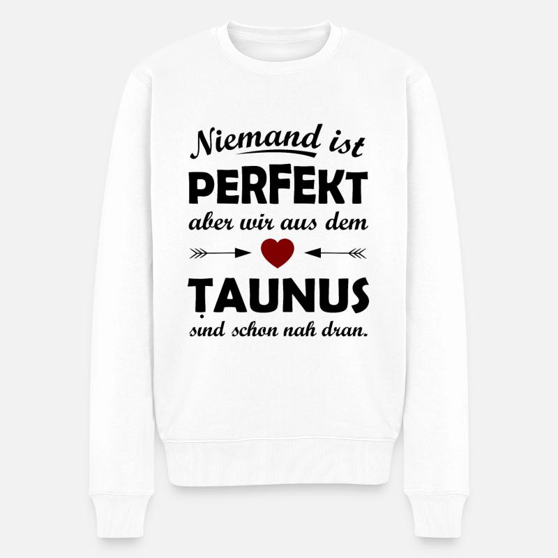 Zuhause im Taunus - Männer Premium Bio Pullover - Weiß