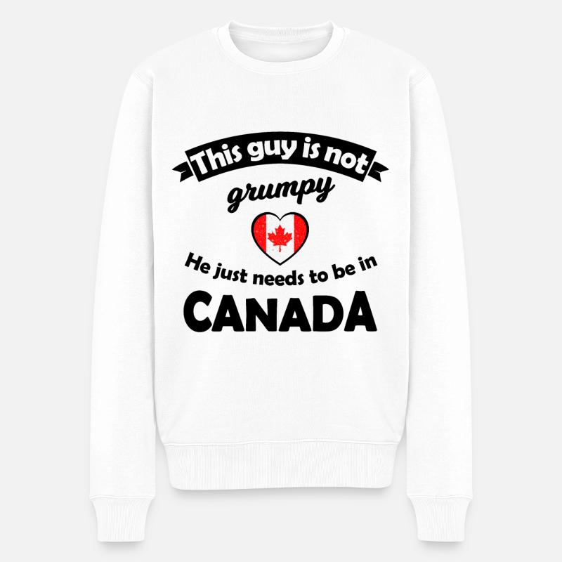 Urlaub in Kanada - Männer Premium Bio Pullover - Weiß