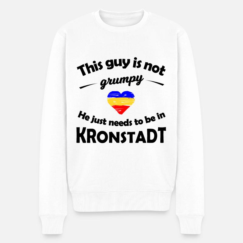 Sehnsucht nach Kronstadt - Männer Premium Bio Pullover - Weiß