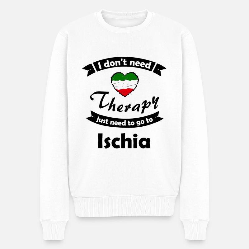 Therapie in Ischia - Männer Premium Bio Pullover - Weiß