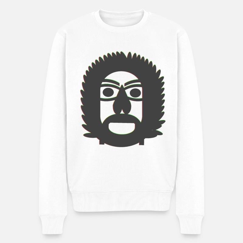 Ruppiger Mann - Männer Premium Bio Pullover - Weiß