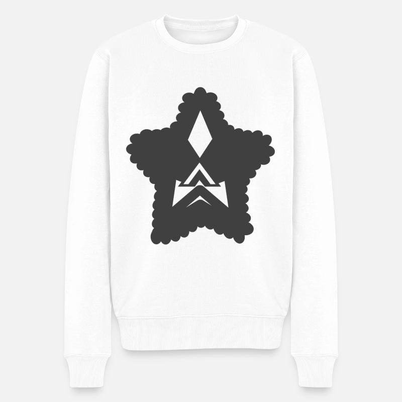 Zufallsartig - Männer Premium Bio Pullover - Weiß