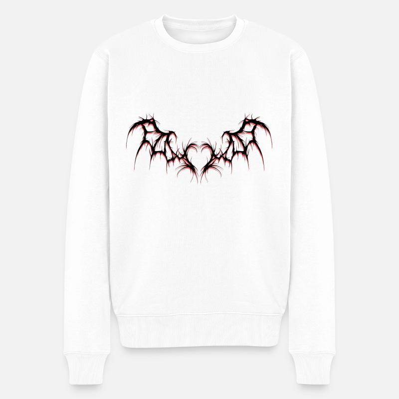 Flügel lieben - Männer Premium Bio Pullover - Weiß
