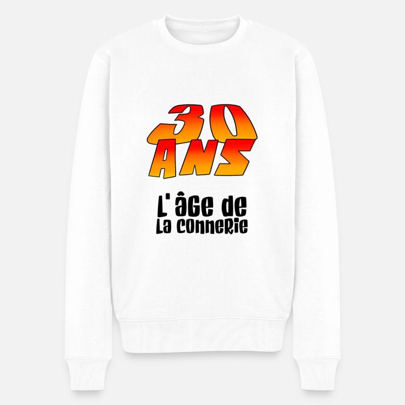 30 Jahre, Jubiläum - Männer Premium Bio Pullover - Weiß