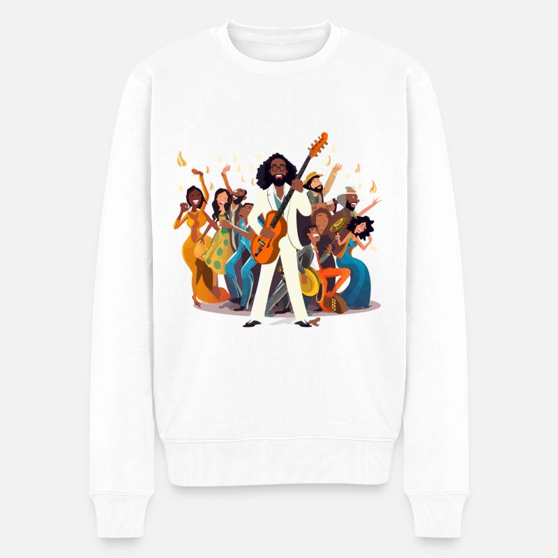 Jazz-Messias - Männer Premium Bio Pullover - Weiß