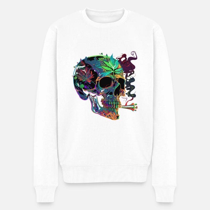 Schnelle Lieferung - Männer Premium Bio Pullover - Weiß
