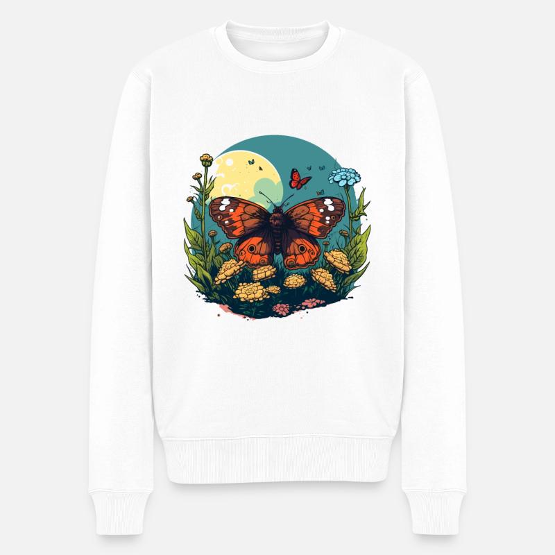 Un beau papillon : délice coloré de la nature - Pull Premium bio Homme - blanc