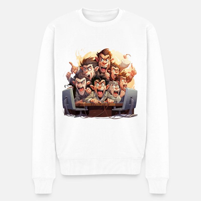 Die koffeinhaltigen Schreibkräfte - Männer Premium Bio Pullover - Weiß