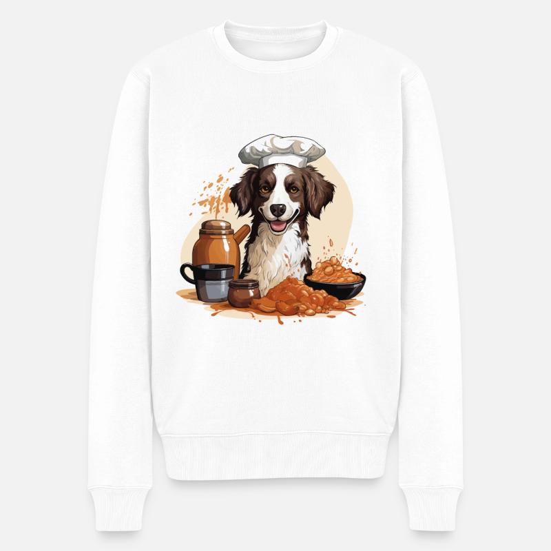 Der Koffein-Barista - Männer Premium Bio Pullover - Weiß