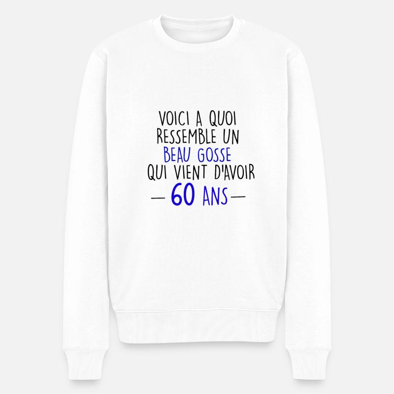 60 ans - Pull Premium bio Homme - blanc