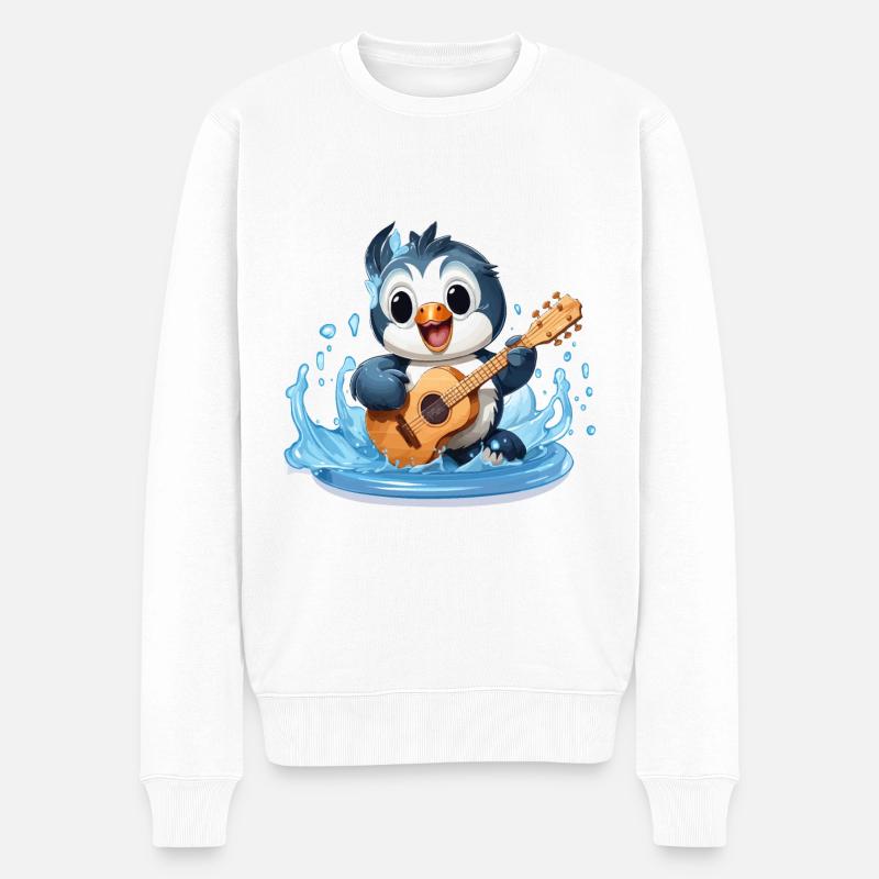 Le Pingouin Mélodique - Pull Premium bio Homme - blanc